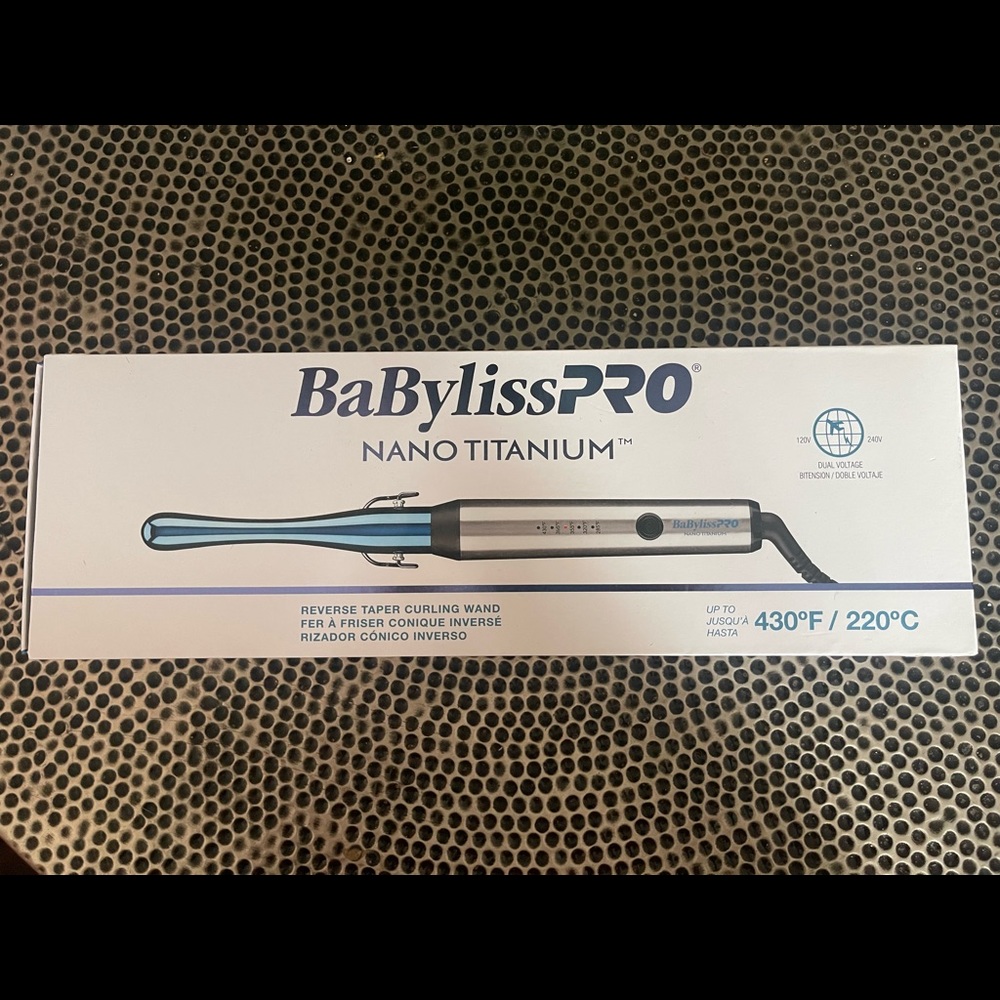 New BabylissPro Nano Titanium Reverse Taper Curling Wand